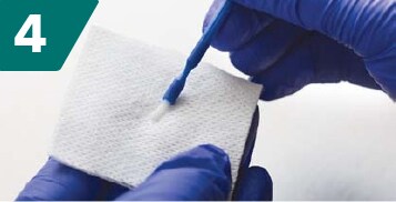 Abwischen der Bürste auf einem Tuch